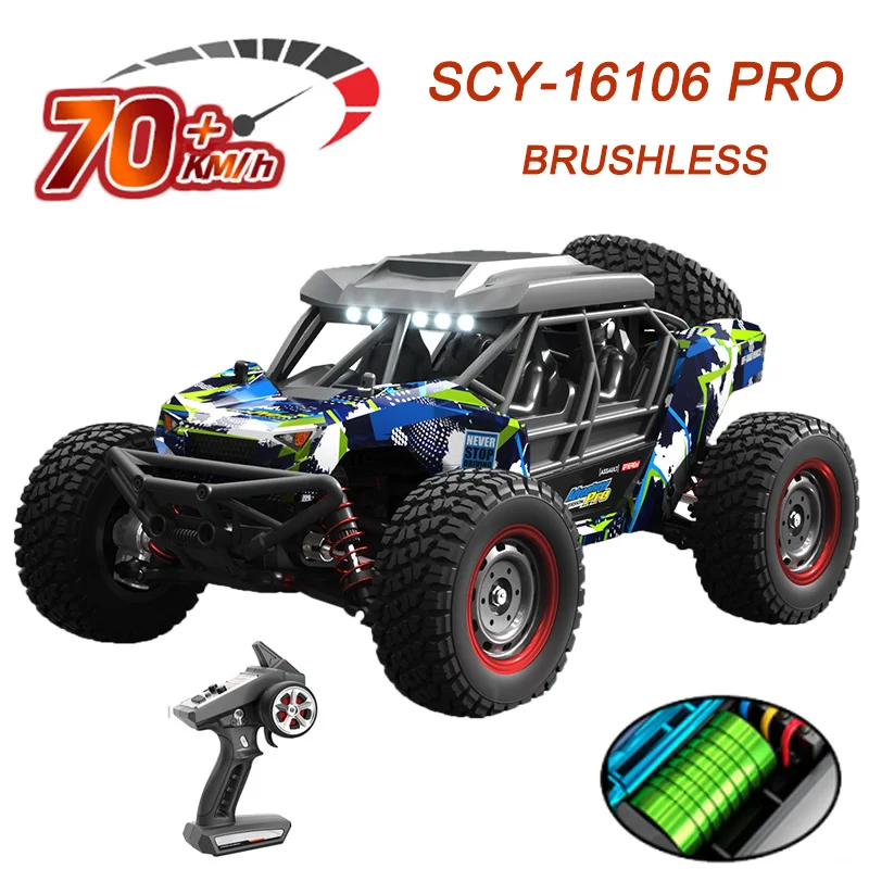 Voiture RC 1/16 SCY 16106 - Camion Desert 4x4 électrique, Moteur Brushed 390, Prêt à Rouler