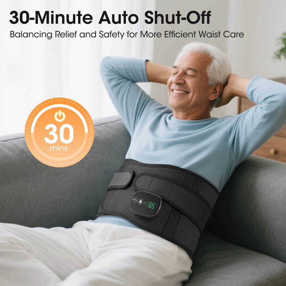 Heatable Lumbar Support Massager Waist Belt Comfortable Back Office Workers Home Use Health Care Waist Massage