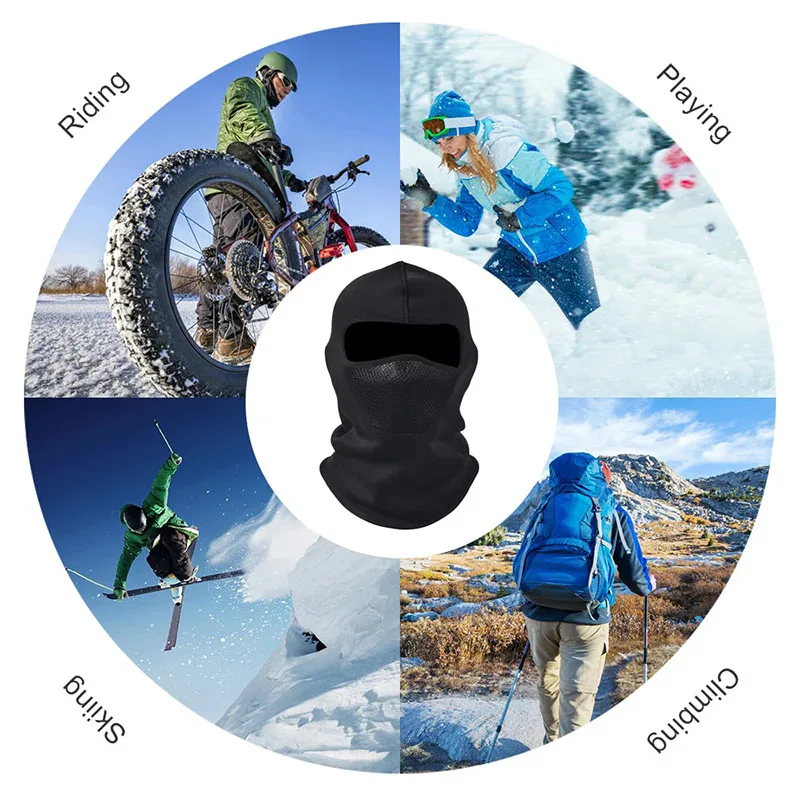 Winter Velvet Mesh Riding Hat Motorcycle Balaclava Hat Outdoor Skiing Camping Sports Dustproof and Windproof Scarf Headband 6