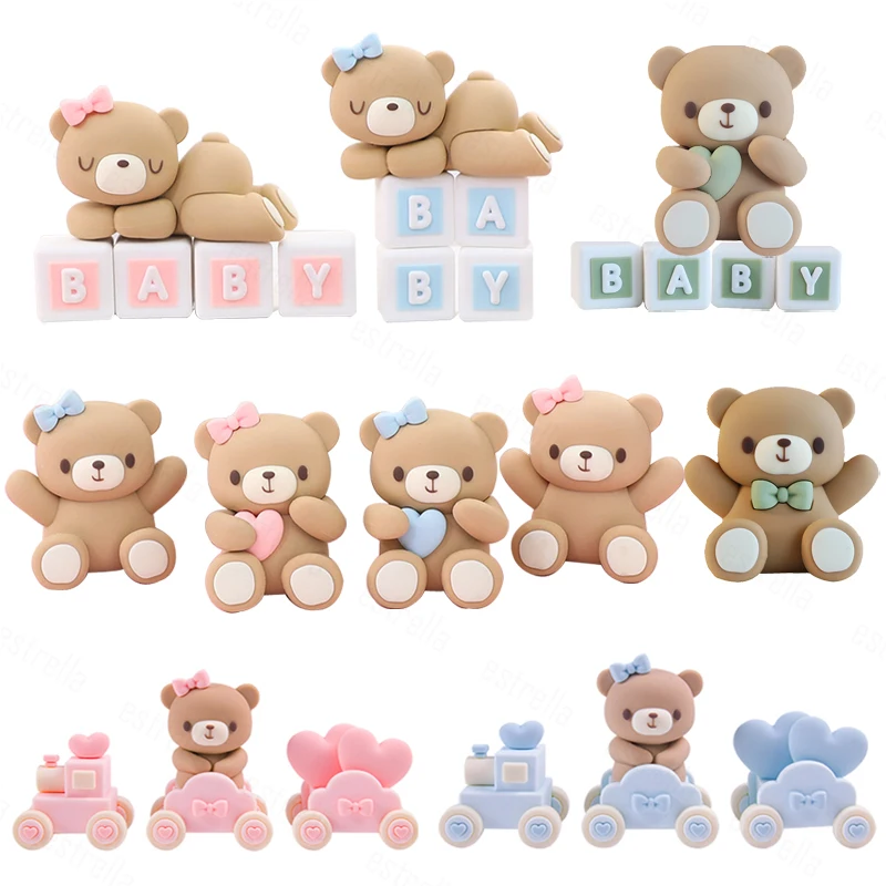 

Cute Baby Bear Figures Set Kawaii Anime The Bear Figurines Miniature Dollhouse Garden Ornament PVC Action Figure Kids Model Toys