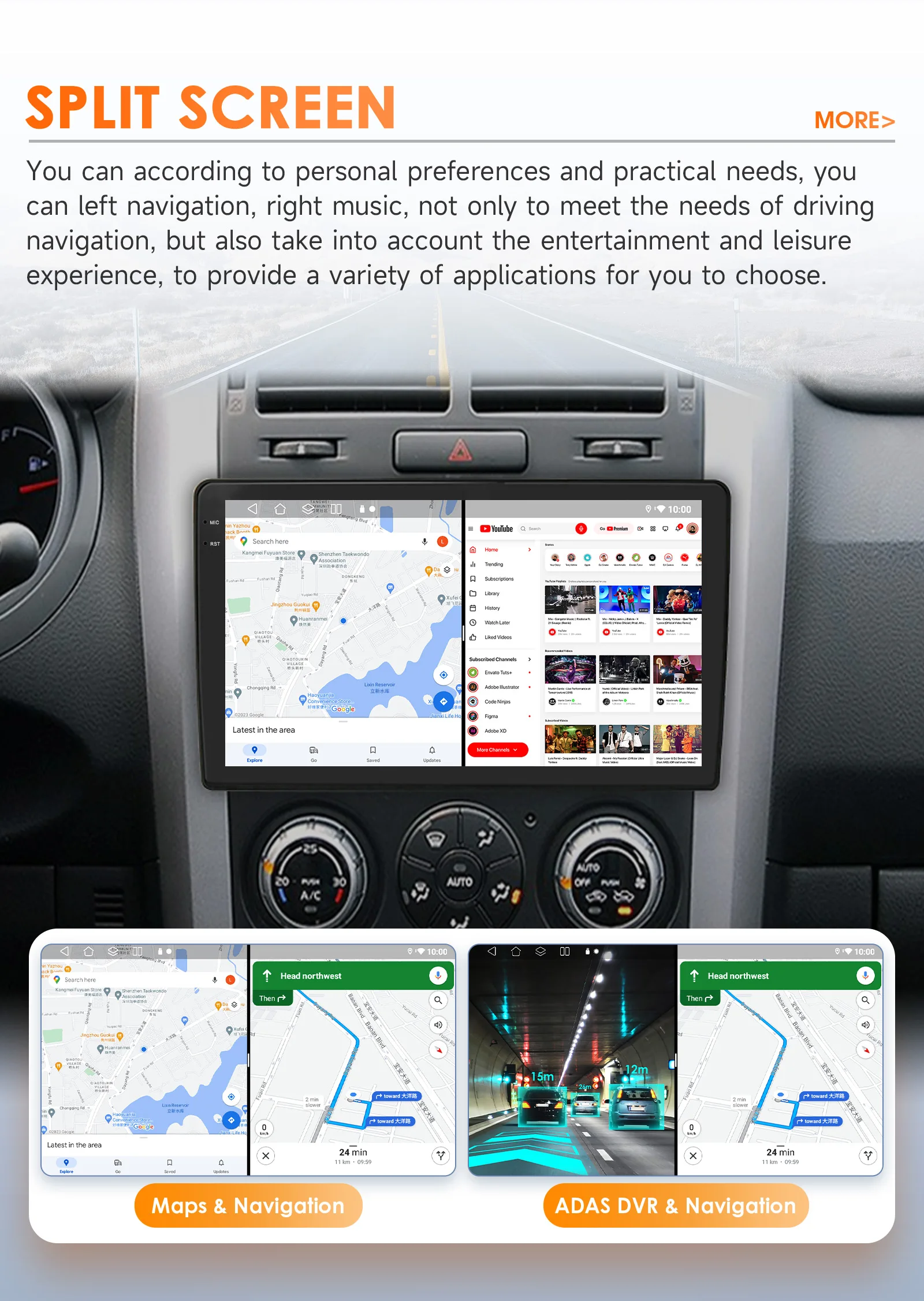 2DIN Carplay Android 14 Autoradio für SUZUKI Grand Vitara Escudo 2005-2015 Multimedia-Player 4G WLAN 360-Grad-Kamera Autoradio-Bildschirm – Detail 39