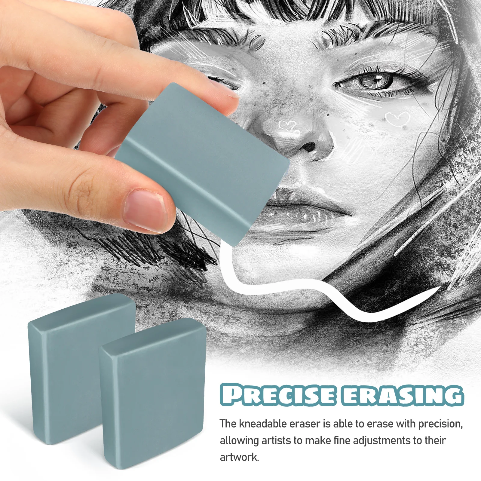 12Pcs Eraser Kneaded Moldable Erasers Drawing Art Correcting Kneading Eraser Plastic Sketching Plasticine Painting supply