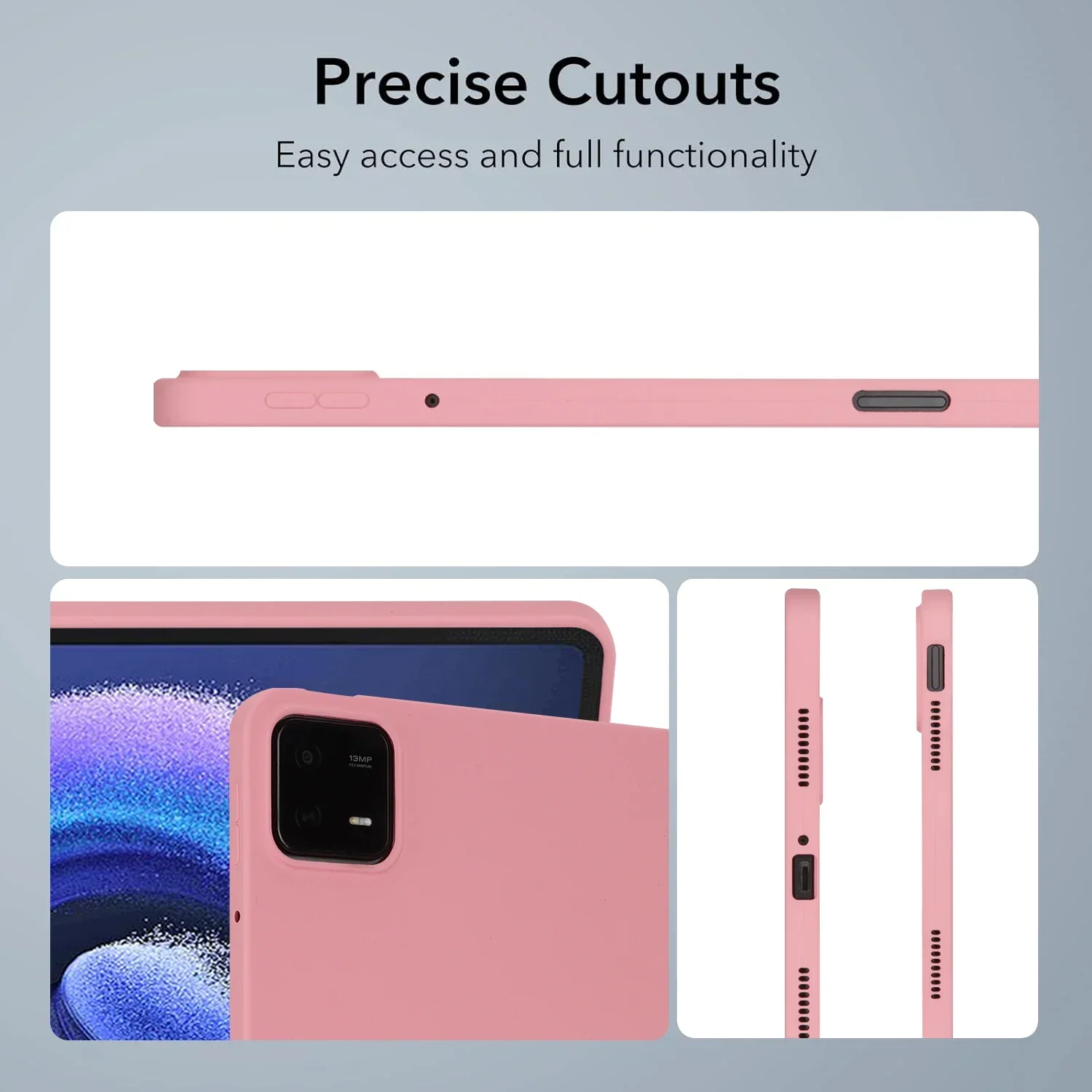 Soft Silicone Shockproof Back Cover for Tablets - Skin-Feel Design, Thin and Lightweight