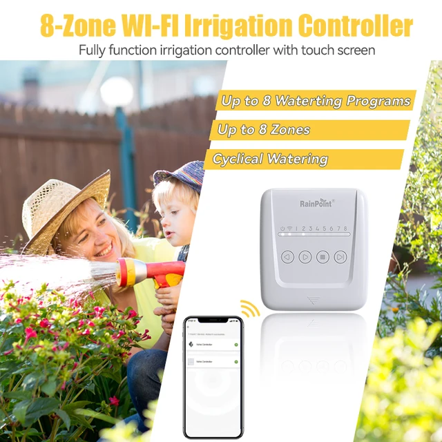 RAINPOINT 8 Zone Smart Sprinkler Controller,WiFi Sprinkler System Controller,APP Control Irrigation System, Sprinkler Timer 2