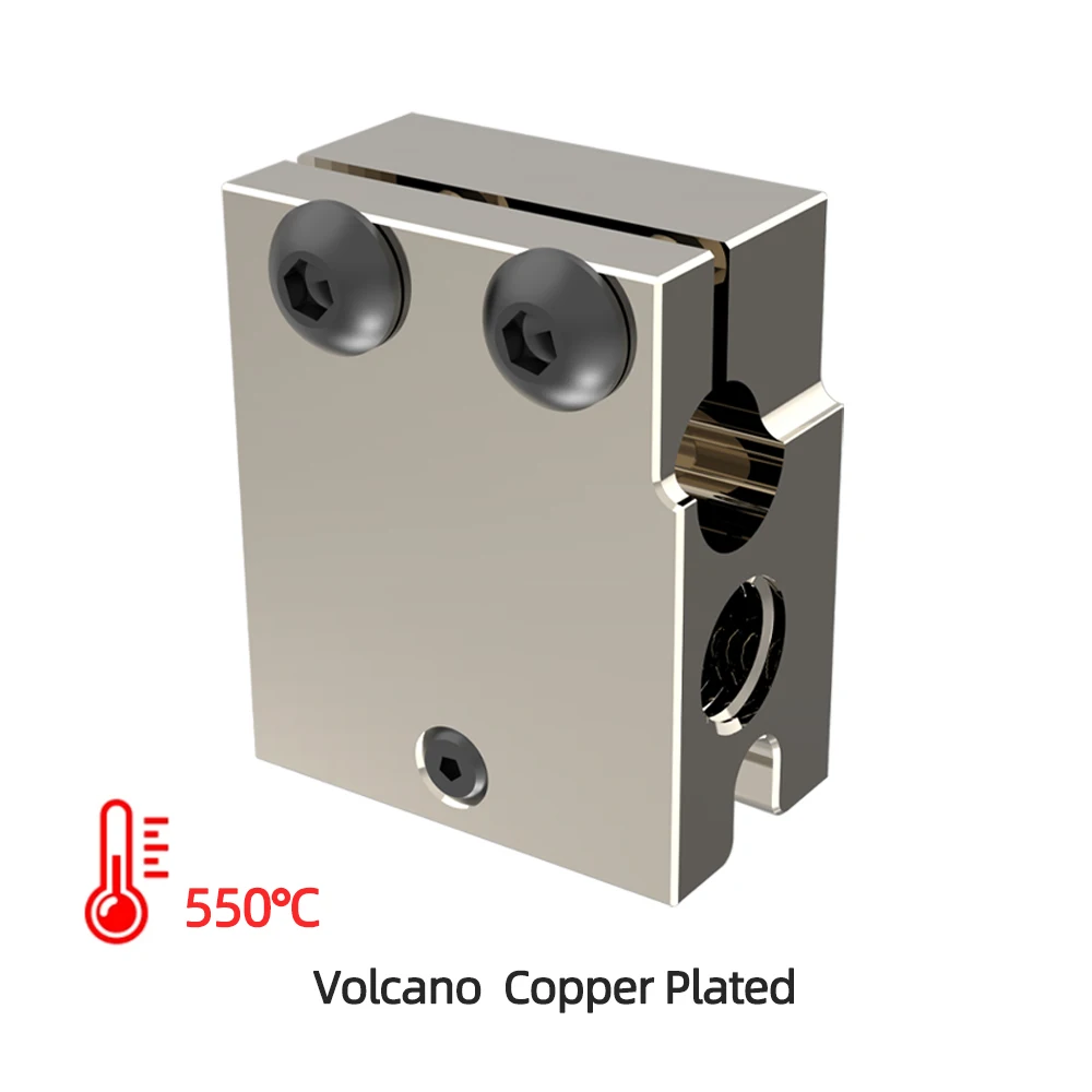PT100 HT-100K Hotend 3D 프린터 압출기 가열 블록 용 고품질 V6 화산 알루미늄 또는 도금 구리 황동 열 블록