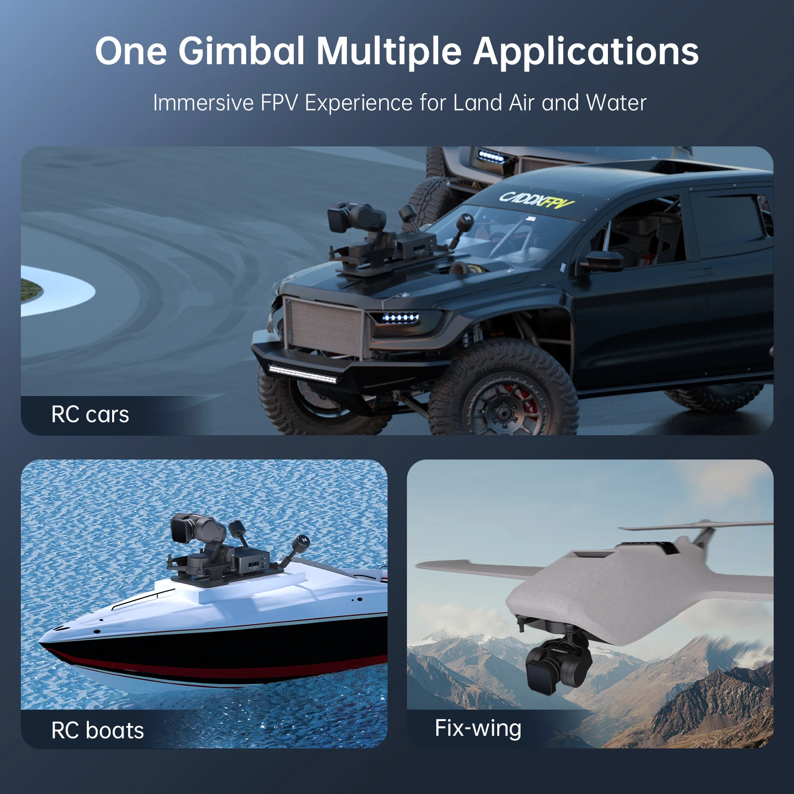 카메라 GM1 GM2 GM3 FPV 짐벌 헤드 추적 Walksnail 아바타 HD 프로 키트 Gyroflow RC FPV 드론 자동차 부품 용 Caddx Gimbal