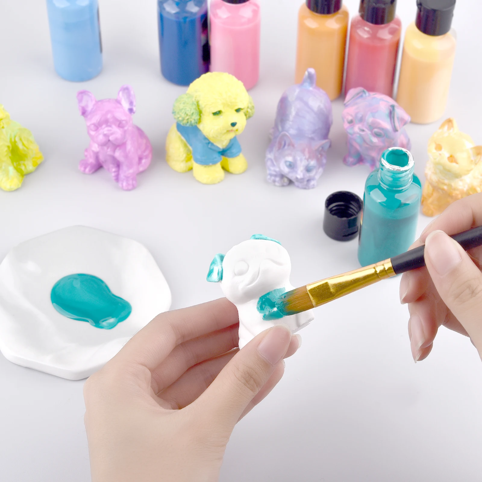 Aromatherapy Candle Mold Silicone Mold Silicone Candle Molds Silicone Candle Mold Candle Mold 3D Animal Candle Silicone Mold DIY Pinching Molds Kittens And Puppies Shape Gypsum Epoxy Resin Mould Aromatherapy Candle Mold