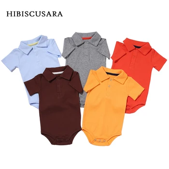 Summer Baby Boy Girl Rompers Turn-down Collar Infant Newborn Cotton Clothes Jumpsuit For 0-2Y Toddlers Bebe Outfits 1