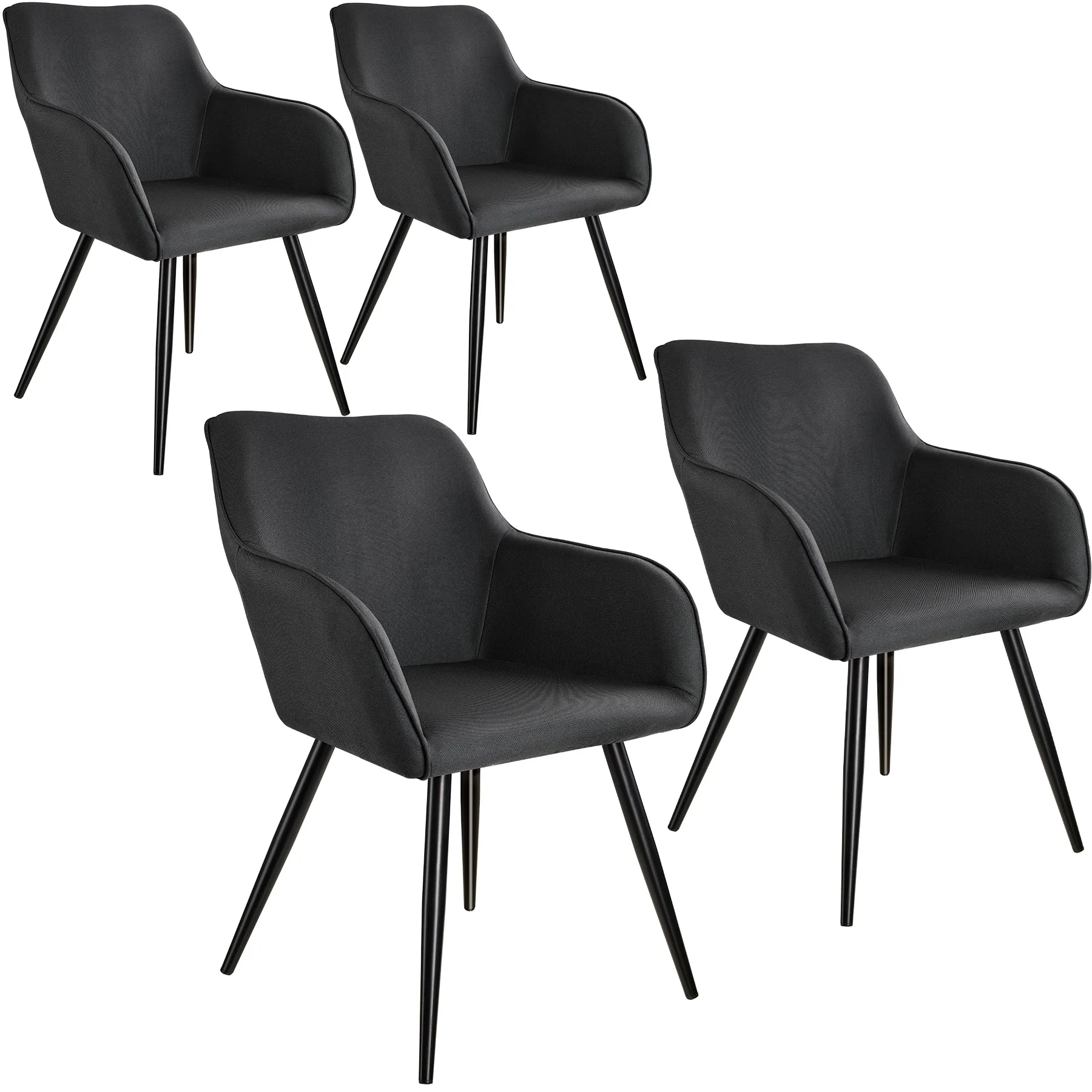 Dierbare schouder Blind vertrouwen Tectake 4 Chairs Marilyn Aspect Black-black Lin - Dining Chairs - AliExpress