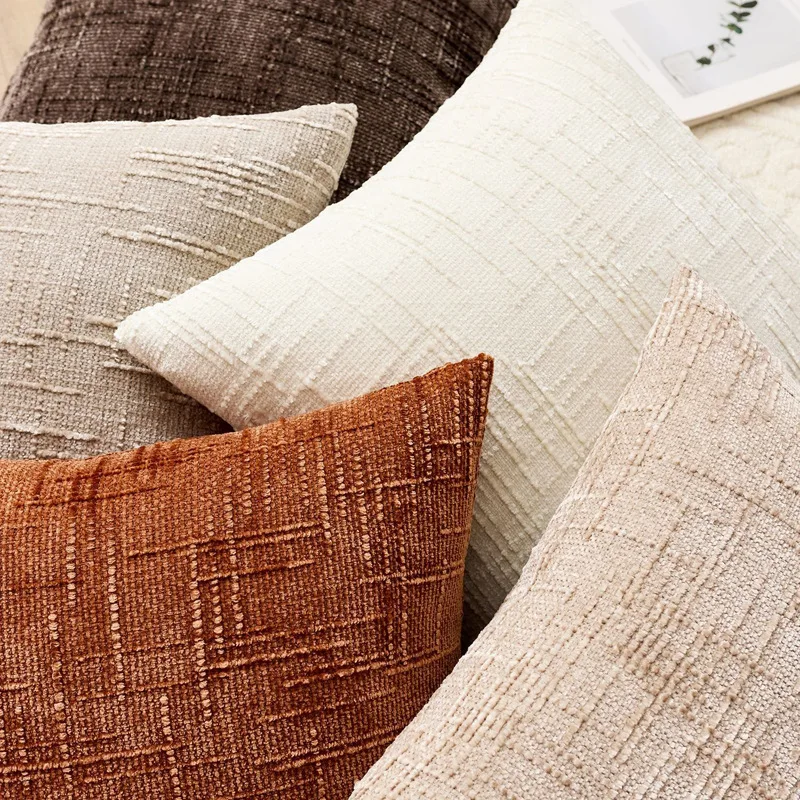 Chenille Bamboo Yarn Throw Pillow Cover 3