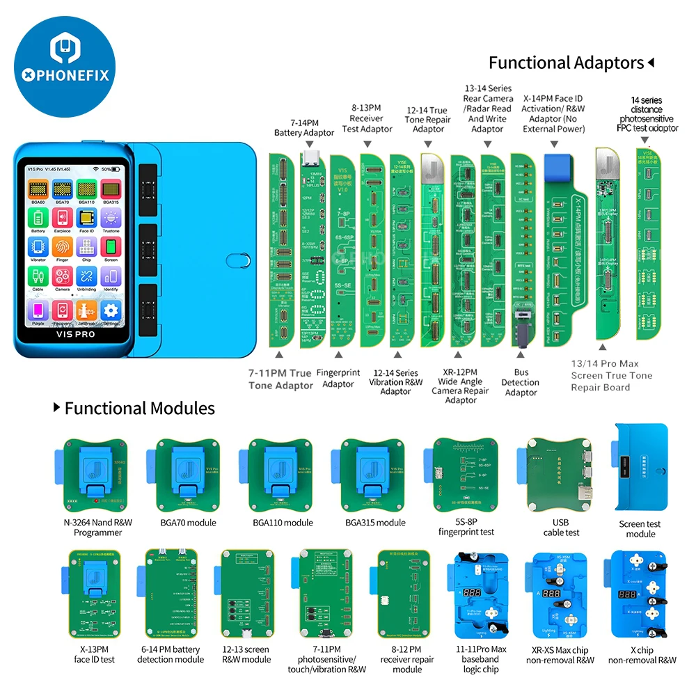 JC V1S Pro NAND programator BGA315 BGA110 BGA70 NAND Flash szeregowy Tester odczytu danych do naprawy iPhone 6-15pm iPad