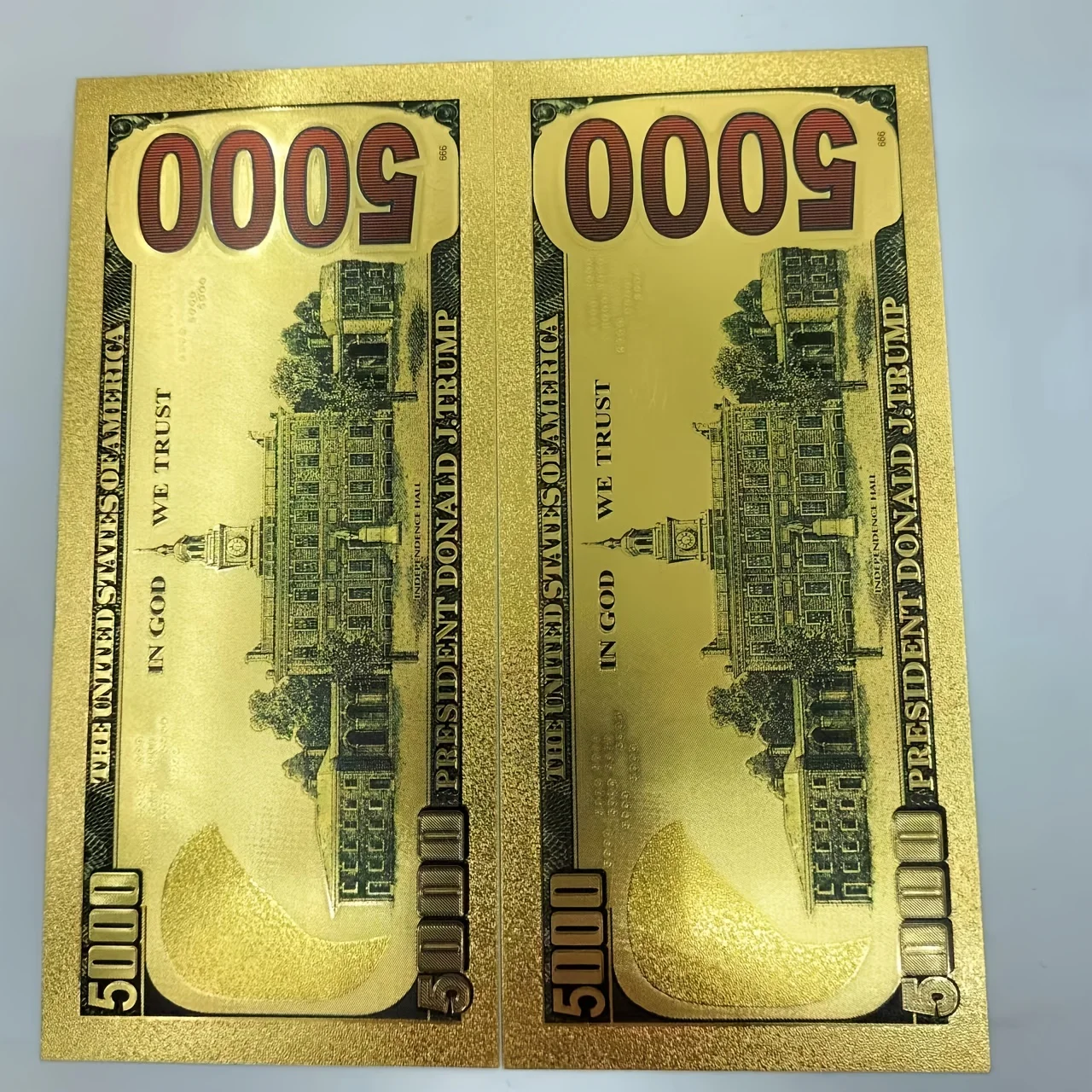 트럼프 미국 돈 금도금 기념 메달 달러 5000 프레지던트 컬렉션 골드 지폐 - G마켓 모바일