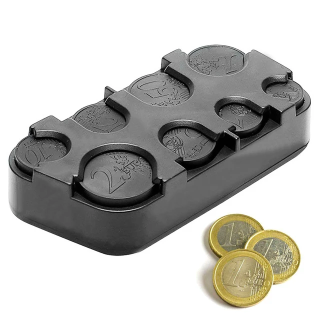 Porta monete per auto portaoggetti Euro portamonete contenitore per soldi  Organizer rotoli tasca in plastica Dash telescopico - AliExpress