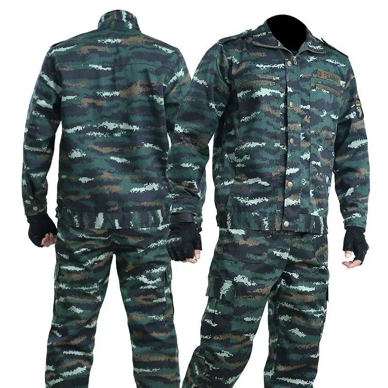 Spring and Autumn Set Men's Coat Outdoor Architecture Auto Repair Work Clothes Student Military Training Clothes