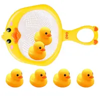 Baby Bath Toys for Kids Bathtub Duck Toy Set,Kids Floating Bath Toys with 6 Pcs  Ducks Fishing Net, Bathroom Toddler Toys Water 1