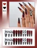 Simple French Fake Nails for All Saints' Day Apparition Almond Sweet False Nails with Glue Full Cover Artificial Press On Nail 1