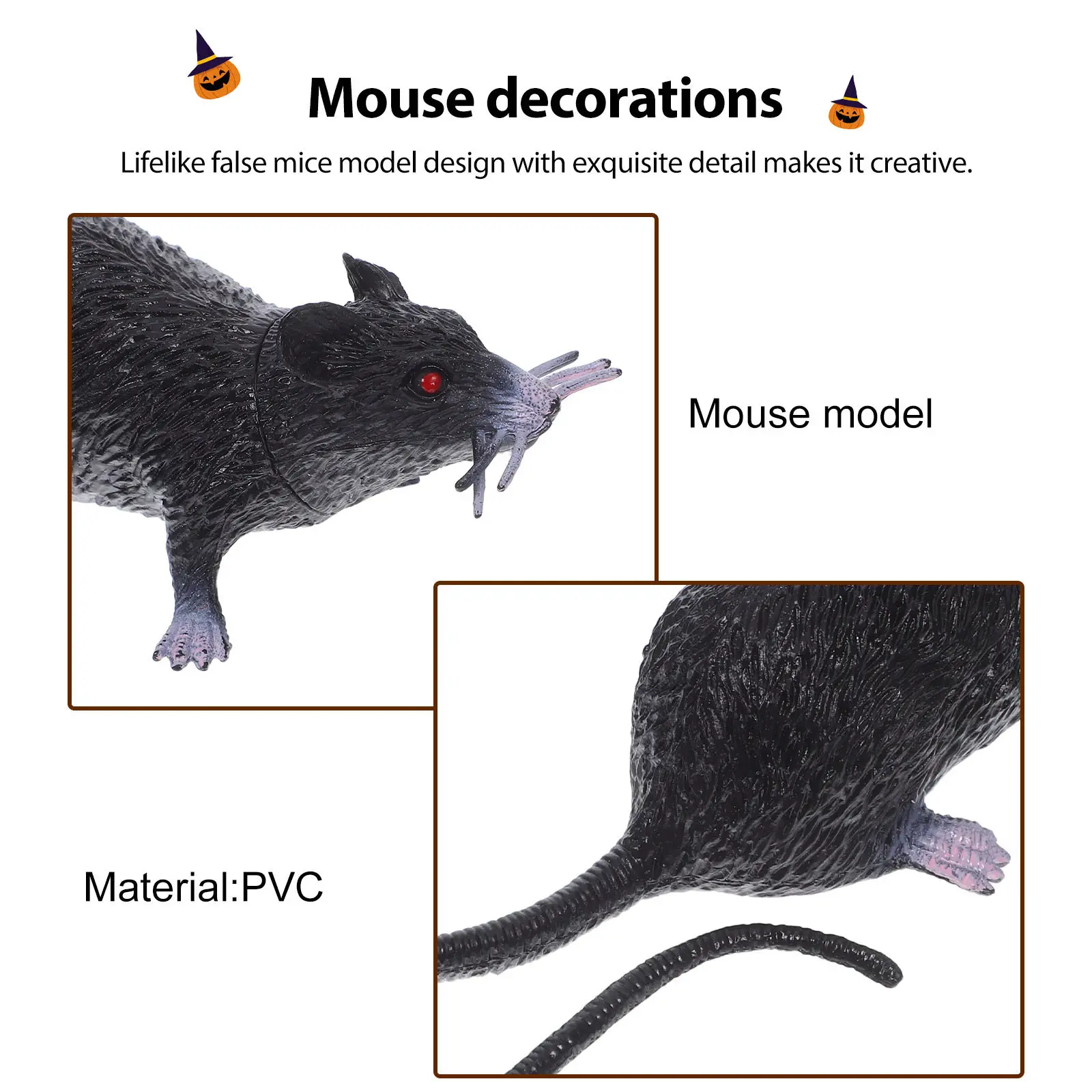 10Pcs 현실적인 가짜 쥐 시뮬레이션 장식 할로윈 장난 작은 플라스틱 마우스 실물 같은 무서운 파티 소품 장난 장난감 마우스