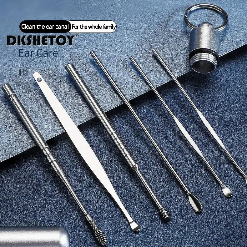 6pcs Ear Wax Cleaner Earwax Removal Tools Pick Digging Artifact Earpick Cleaning Ears Remover Ear Wax Cleaning tool kits 2