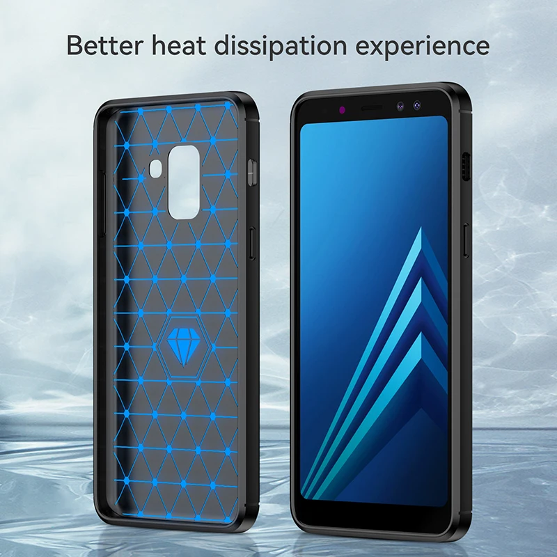 Carbon Fiber Soft Bumper Shockproof TPU Case Cover