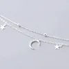 Sparking 925 Sterling Silver Star Moon Bracelets For Women Girls Vintage Korean Crystal Bracelets Party Charm Jewelry Gifts 5