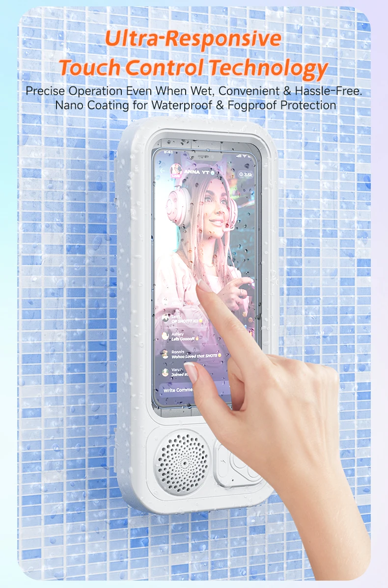 Tragbarer Bluetooth Lautsprecher Mit Saugnapf Und Touch Steuerung_voghion.com