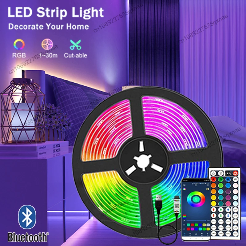 RGB LED Strip Gaming Room Decoration Neon Led Lights Bluetooth Music Sync 10M 15M 20M 30M Lights for Bedroom 5050 Luces Led Lamp