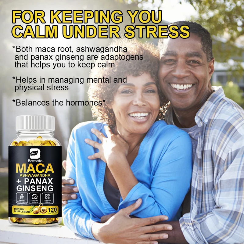 Edible Capsules BEWORTHS Nature Original Ginseng & Ashwagandha Plant Root Extract for Men and Women