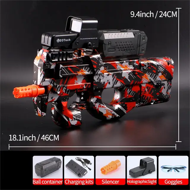 P90 Electric Gel Gun Toy Gun, Fully Automatic Splash Ball Toy Gun Suitable for Outdoor Activities -, Outdoor Shooting Team Game 3