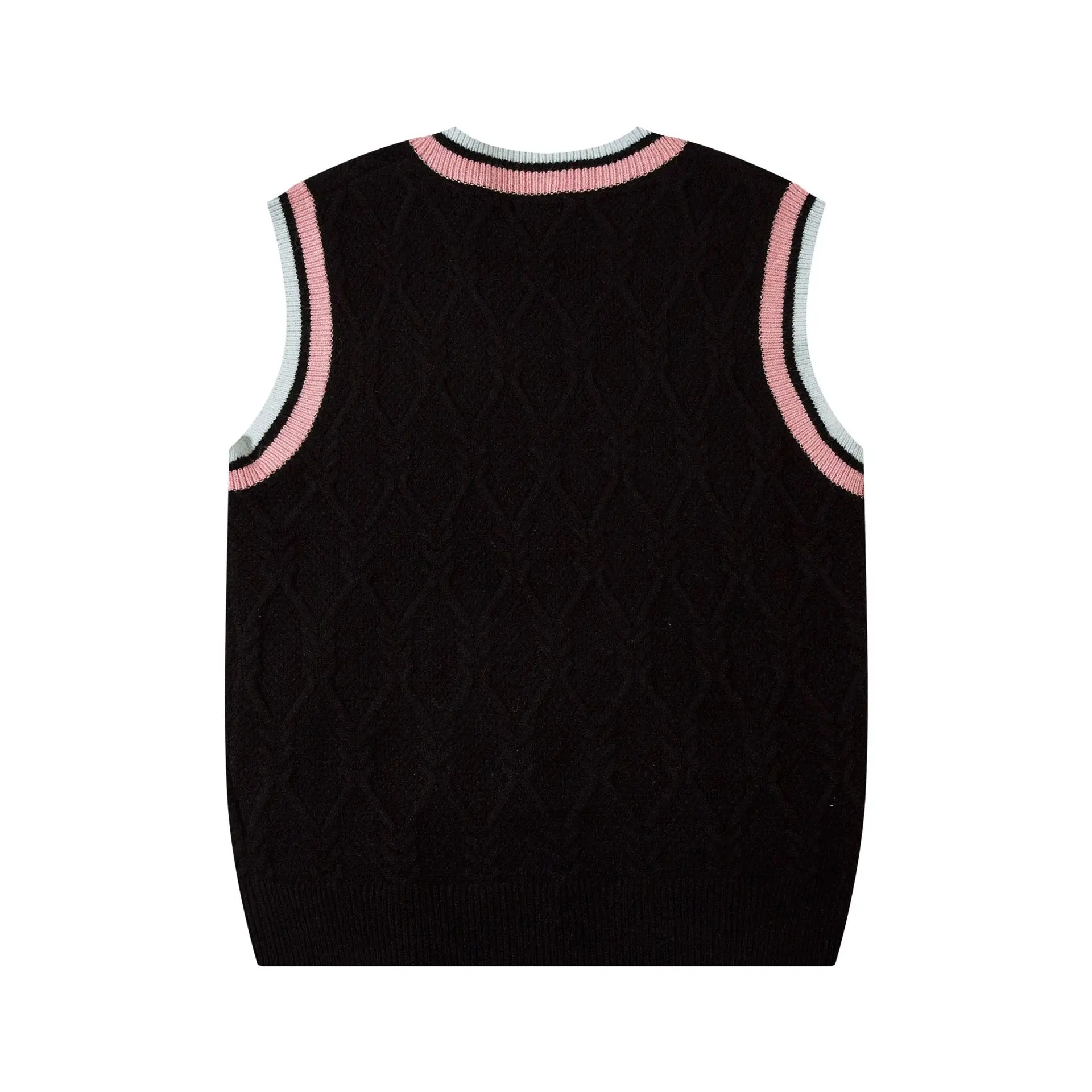 Description Picture 5 of itemAutumn Sleeveless Sweater Vest Men Harajuku Star Embroidered Casual Pullover Women Japanese College Style Oversize Jumper Spring