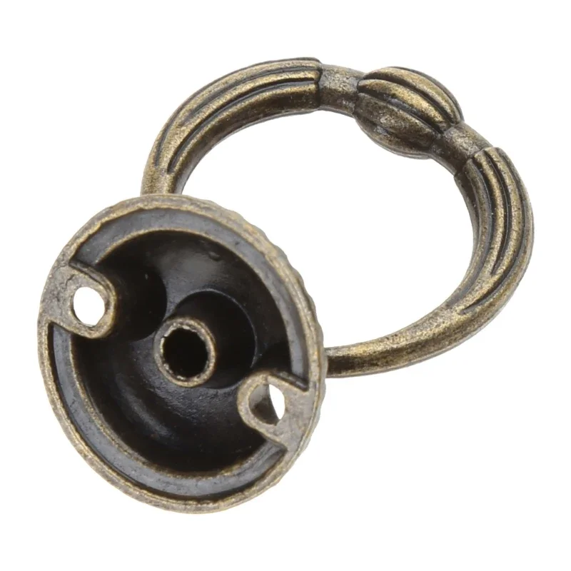Creative Small Wardrobe Handle Jewelry Boxes Antique Drop Ring Pulls Kitchen Cabinets Drawer Handle Furniture Hardware