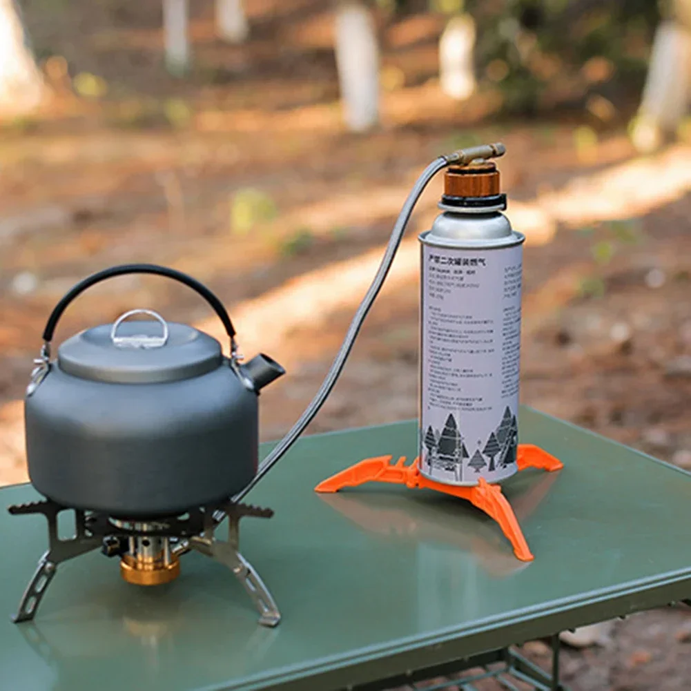 Nylon Gas Canister Stand Foldable Outdoor Gas Tank Bracket Camping Stove Bottle Stand Universal Tripod Folding Canister Stand Image 12