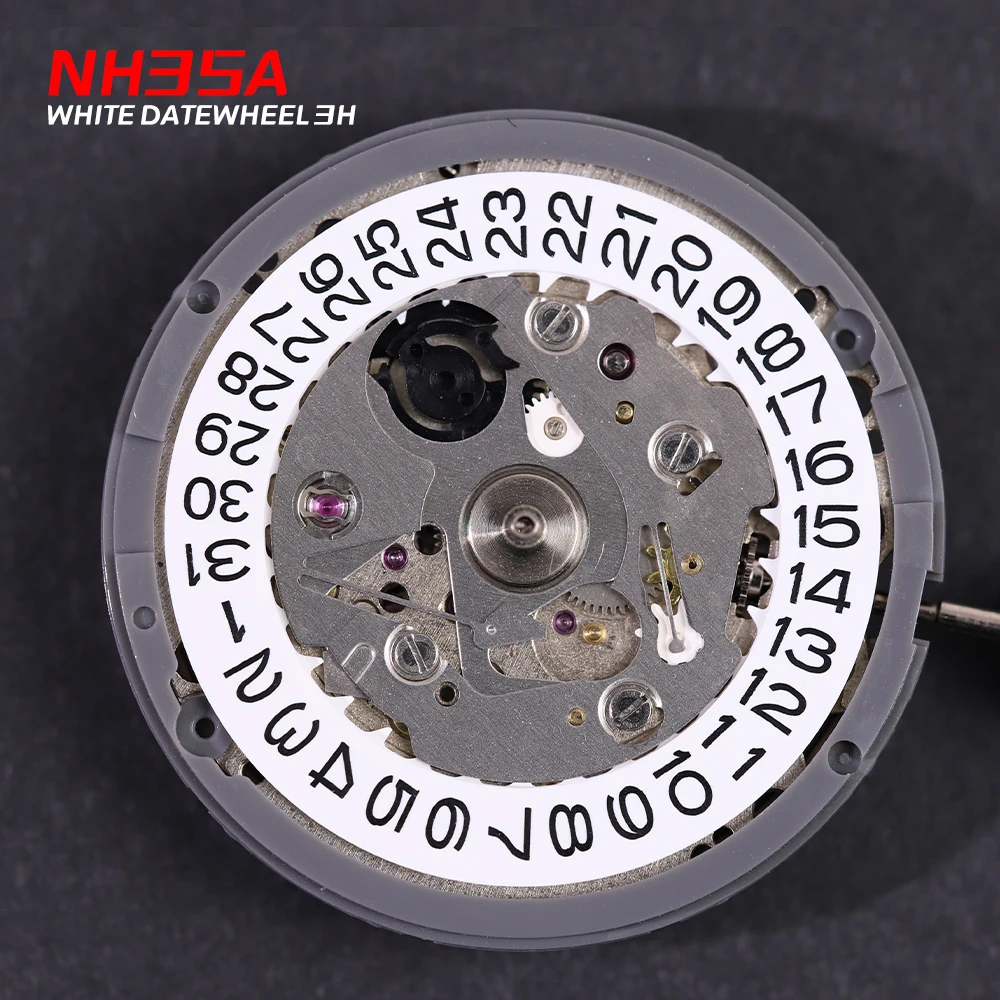 Original Japan nh35 Automatic Mechanical 24 Jewels Movement High Accuracy White Datewheel 3:00 24 for Seiko NH35A Movement