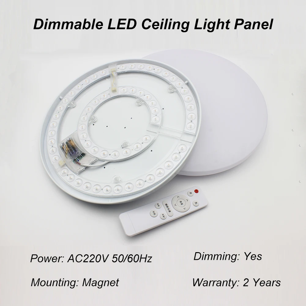 Led Panel Lights Ceiling Lights Led Panel Board Dimmable Remote Control Round Module Replacement Panel Led Lamp 60W 72W 80W 100W 4