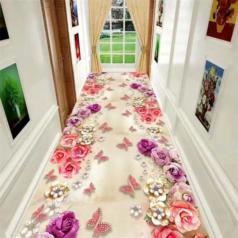 

3D Runners Corridor Carpets for Hallway Living Room Decoration Home Hotel Lobby Long Carpet Entrance Door Mat Stairs Area Rug