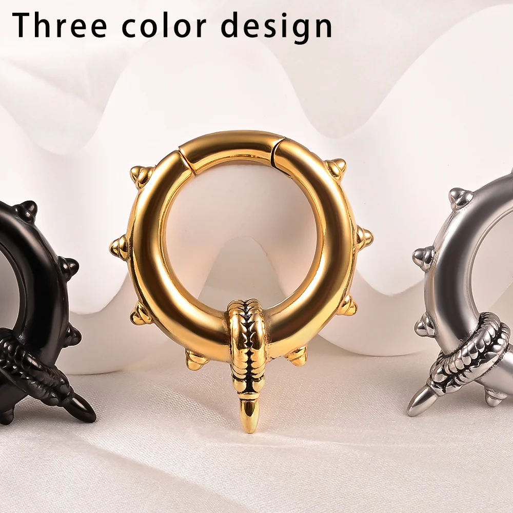 

Vankula 10PCS Stainless Steel Ear Hoop Hanger Weights Plugs Tunnels Gauges Punk Style 5mm Stretching Kit Body Piercing Jewelry