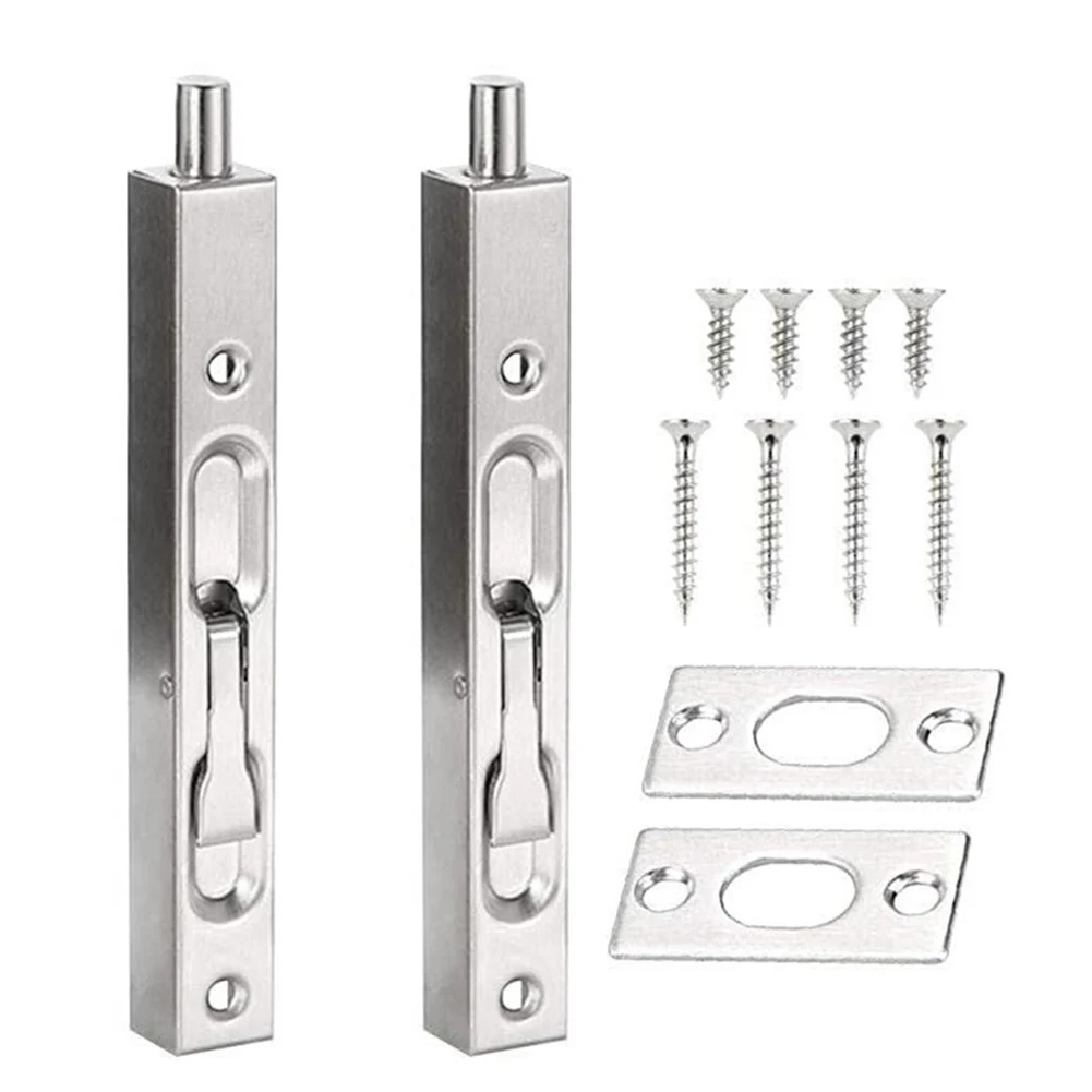 

2pcs Door Bolt Lock 6in Door Bolt Lock Flush Bolt Latch Lock Concealed Door Security Locks For Doors