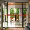 Hot Selling Black Steel Frame Exterior Double Glass French Aluminum Entry Swing Glass Doors 1