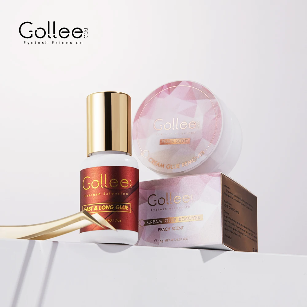 Gollee-1s 빠른 건조 10 개 속눈썹 연장, 도매 접착제 슈퍼 본더 프로 접착제 속눈썹