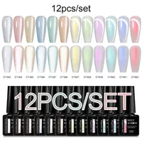 MEET ACROSS 12PCS/SET Aurora Cat Magnetic Gel Nail Polish Moonligh Magnetic Semi Permanant Soak Off Nail Art Gel Varnish Kits 1