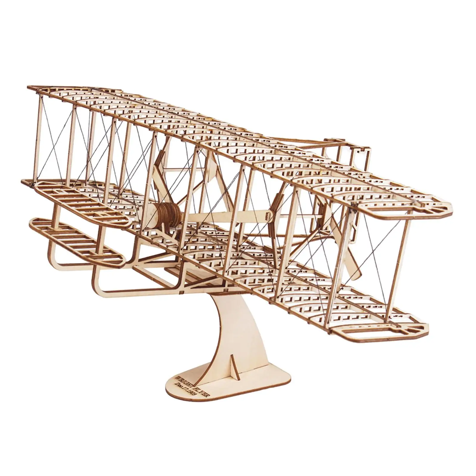 

Wooden Airplane Model Stem Toys Handcraft Aircraft Model Collectible Plane 3D Wooden Biplane Ornament Vintage Airplane Decor