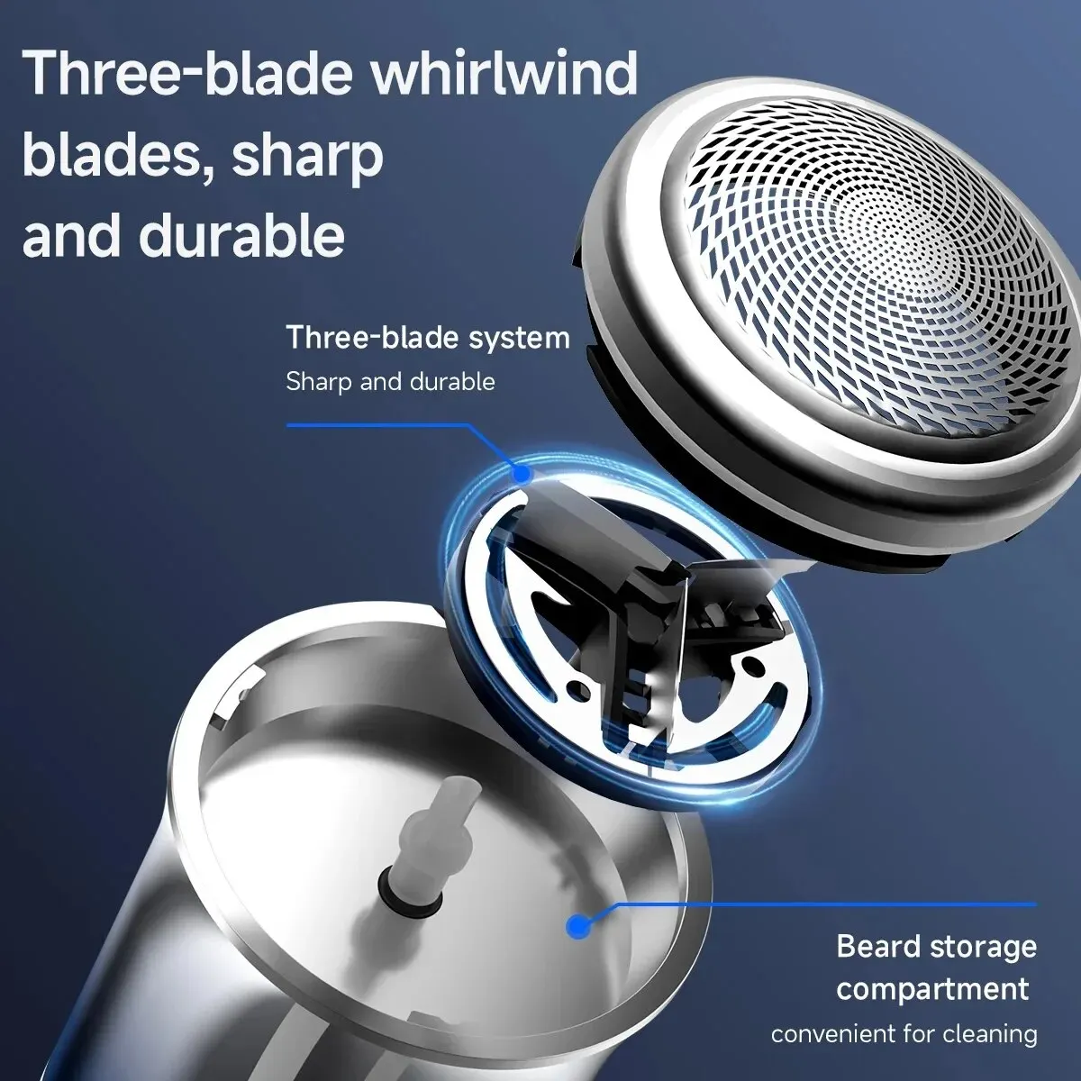 DOCO 휴대용 미니 전기 면도기, 습식 및 건식 USB 충전식, C타입 충전, 남자 여행 사무실 면도기