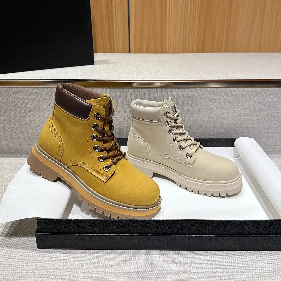 Withered Retro High Street Fashion Ladies Women's Shoes Thick Bottom Locomotive Cowhide Leather Boots