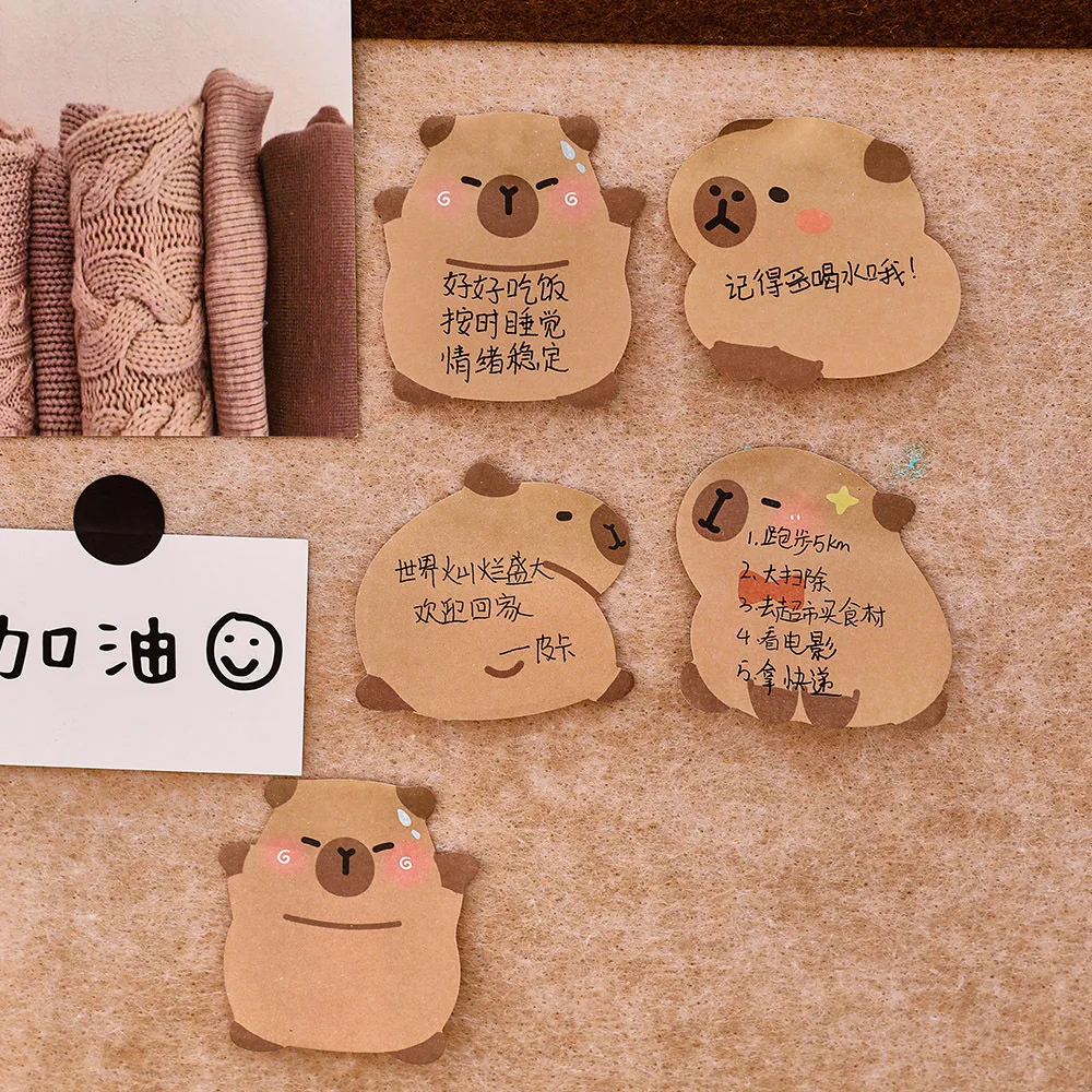 Mini Cartoon Capybara Sticky Note Children Stationery gift School Prize Birthday Party Favors Goodie Bag Pinata Fillers 12/40Pcs kids stickers toy gift filler