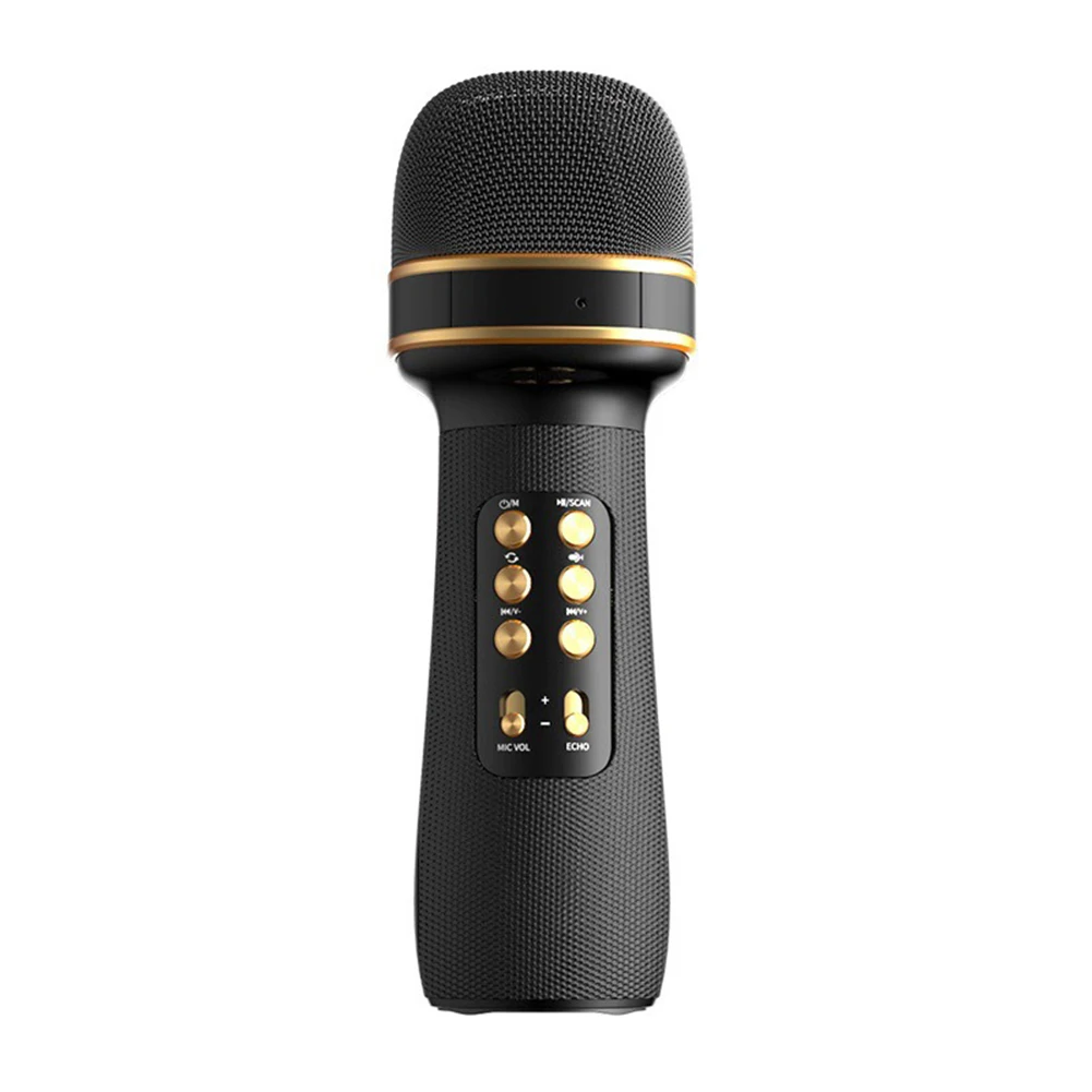 WS-898 Music Singing Microphone Multifunction Handheld Bluetooth-Compatible Microphone Karaoke Player Mic Machine 