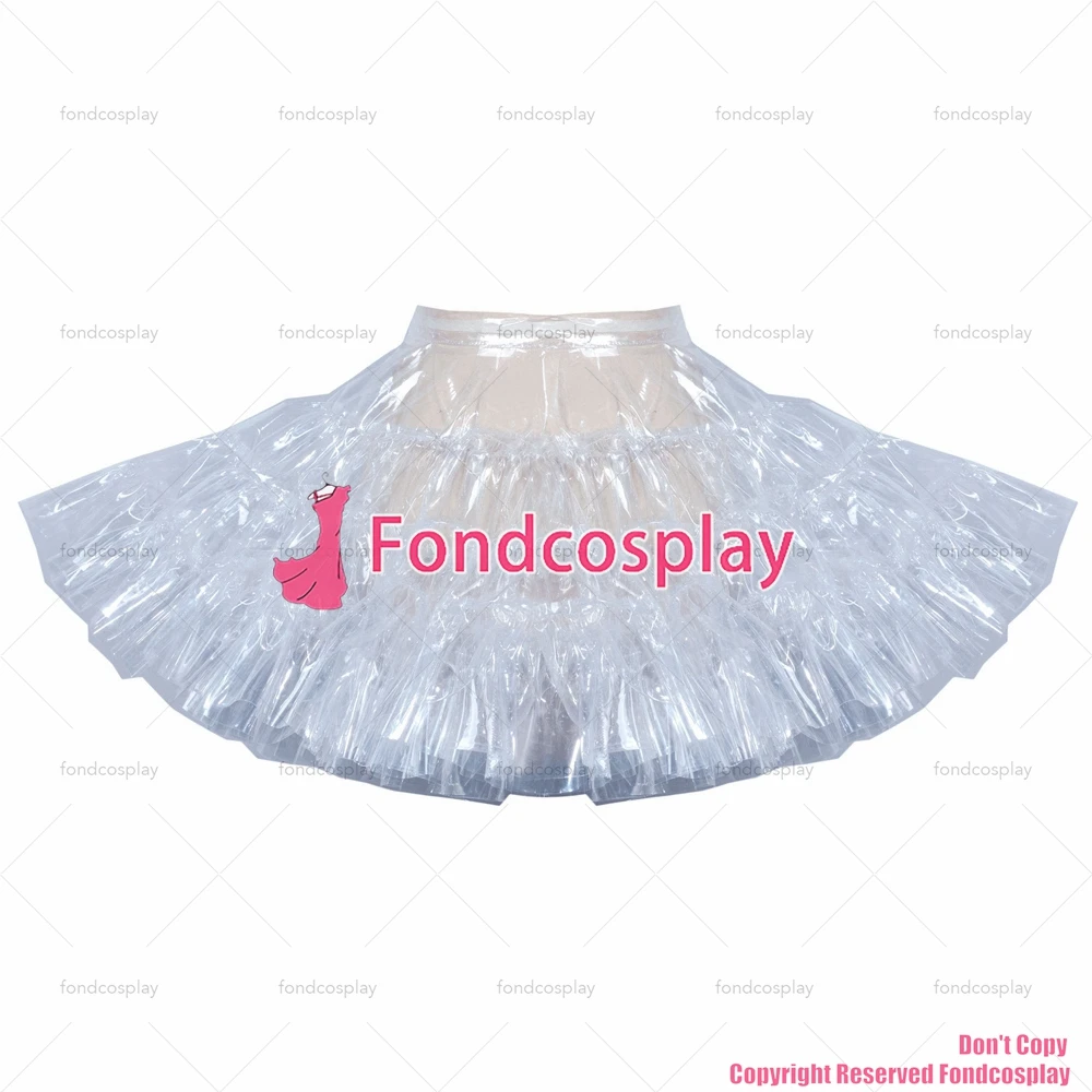 

fondcosplay adult sexy cross dressing sissy maid short French soft clear PVC petticoat underskirt skirt CD/TV [G3909]