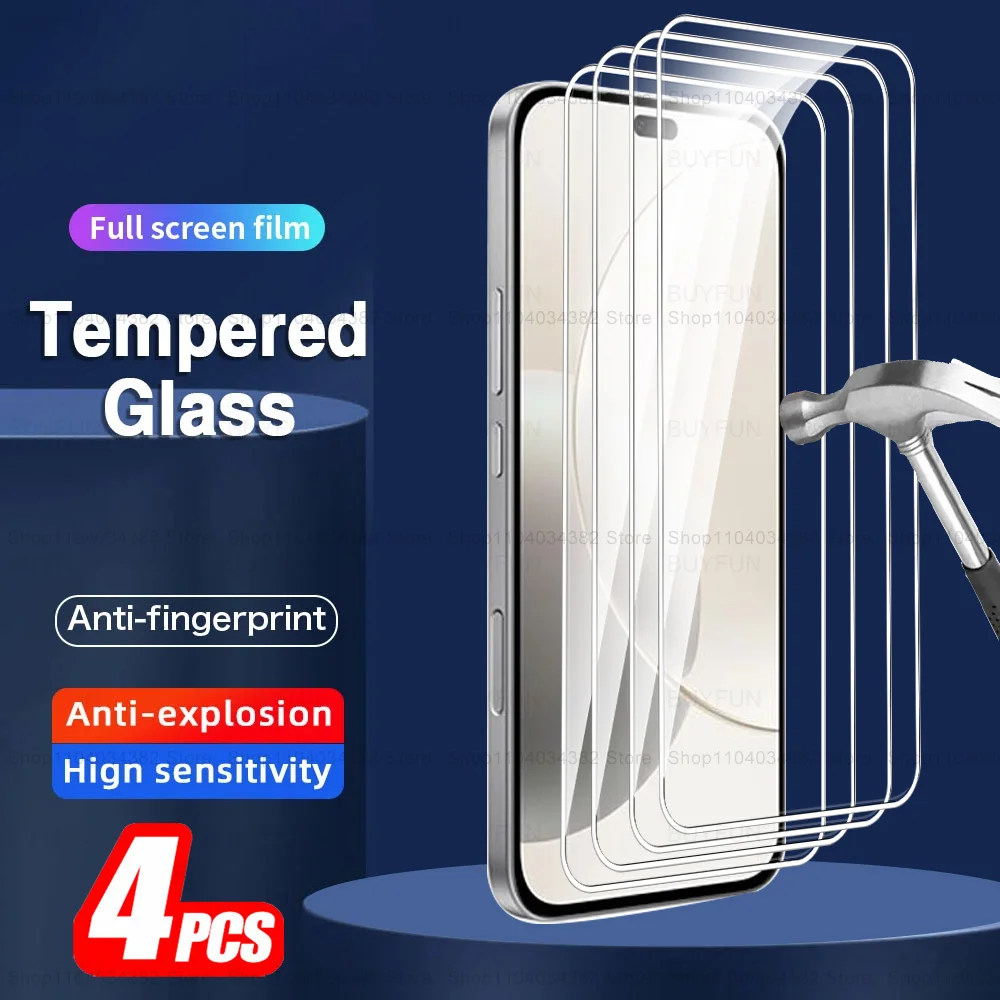 4-Pack Full Coverage Tempered Glass Screen Protector