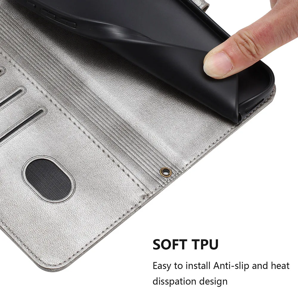 Vintage Leather Wallet Case - Smart Flip Phone Back Cover