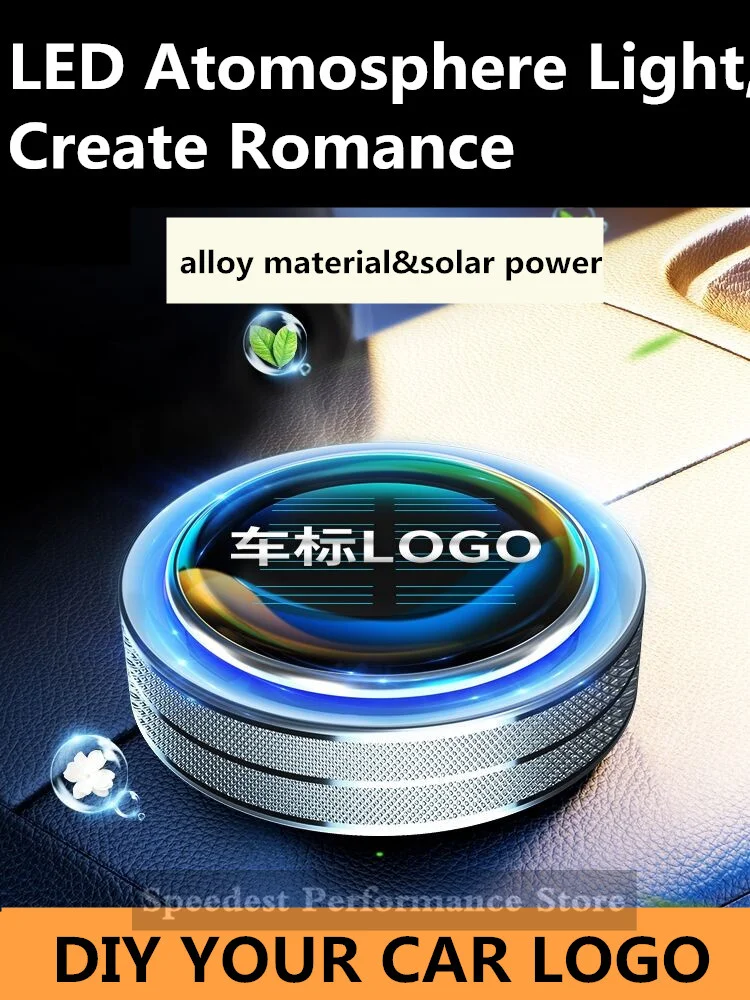 Solar Power Led Car Logo Air Freshener Diy Your Car Logo Diffuser For Bmw Benz Audi Or Volkswagen Logo Free Design Logo Aroma Aliexpress