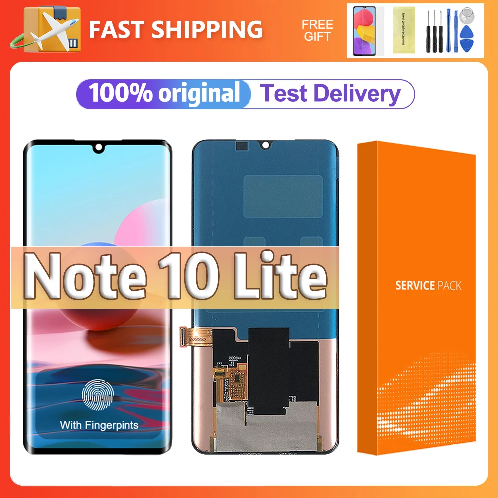 

​6.47 ” Original Screen For Xiaomi Mi Note 10 Lite LCD Display Touch Screen Digitizer Assembly For Mi Note 10 Lite M2002F4LG LCD