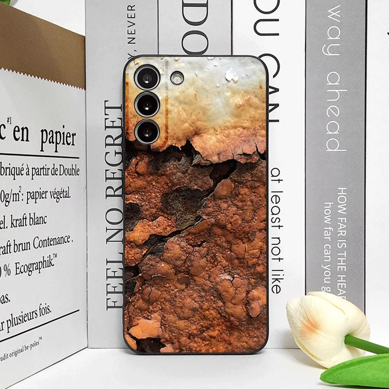 Artistic Rusty Metal Surface Pattern Shockproof Phone Case with Soft Cover